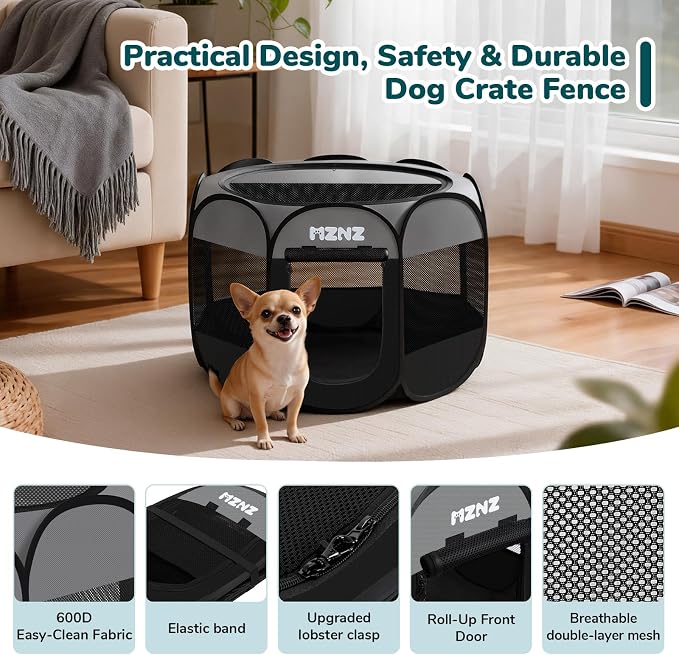 Dog Cat Playpen, Portable Puppy Pet Crate Indoor - Image 6