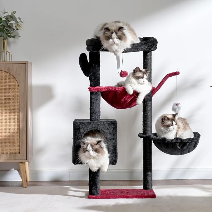 Heybly Cat Tree, 39.4 Inches Gothic Tower Condo - Image 8