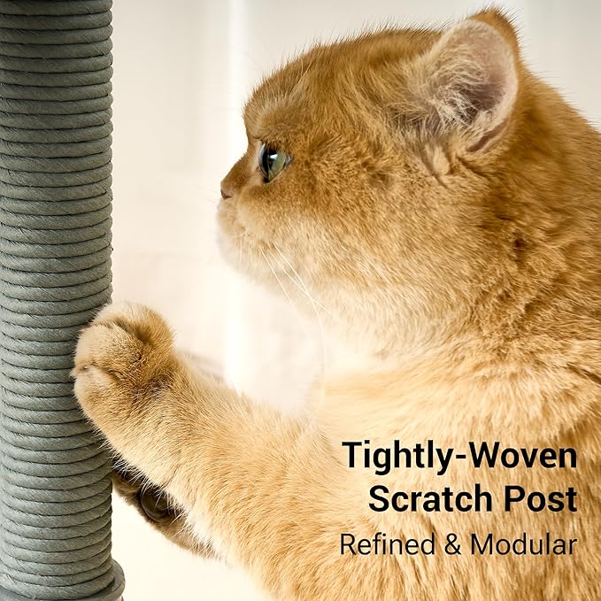 Modern Cat Tree Tower for Indoor Cats up to 12lbs, Wood Cat Bed - Image 4