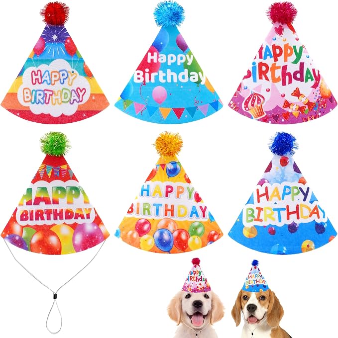 6pcs/Pack Dog Birthday Hats Party Hats by JpGdn