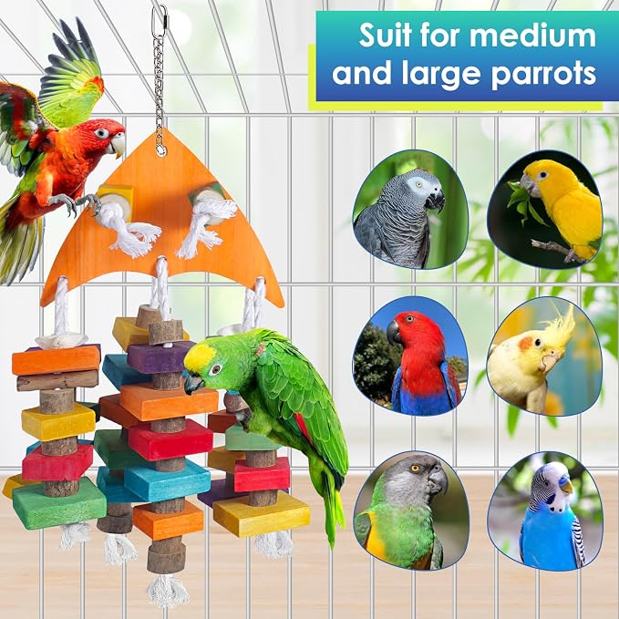 22.8" Natural Shell Parrot Toy for Medium & Large Birds - Image 4