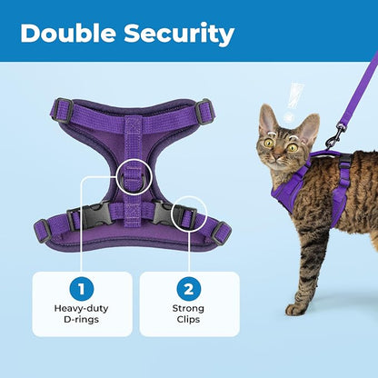 Voyager Escape-Proof Step-in Lock Cat Harness & 5ft Neoprene-Handle Leash Set - Image 5