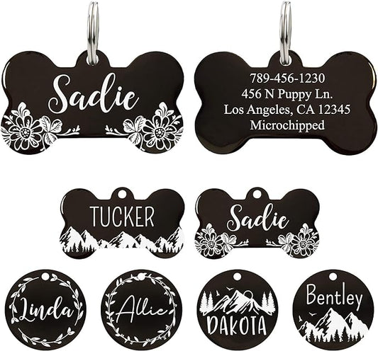UltraJoys Stainless Steel Pet ID Tag Dog Name Tags Personalized Front and Back by UltraJoys