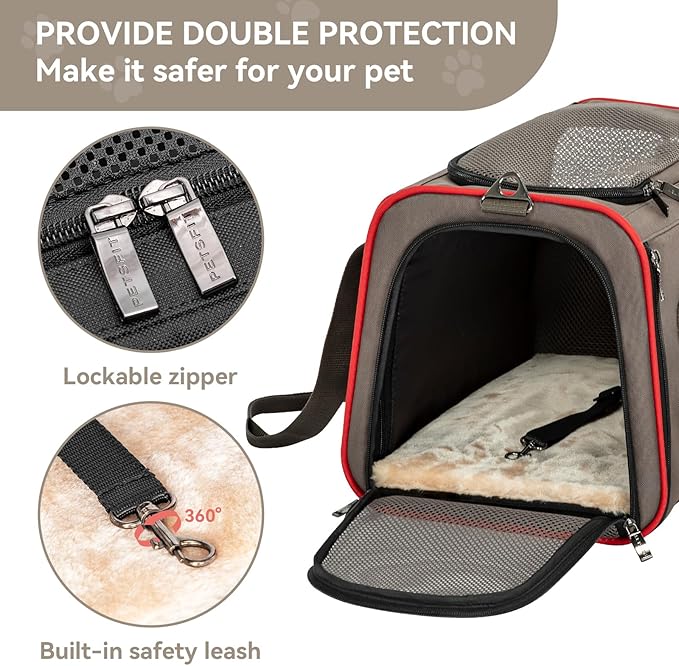 Petsfit Expandable Cat Carrier Dog Carriers, Airline Approved Soft-Sided - Image 5
