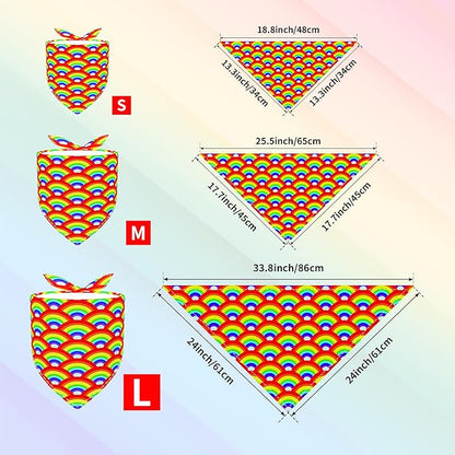 30 Pcs Rainbow Small Dog Bandanas Bulk 25 Inch Pride Dog Bandanas - Image 2