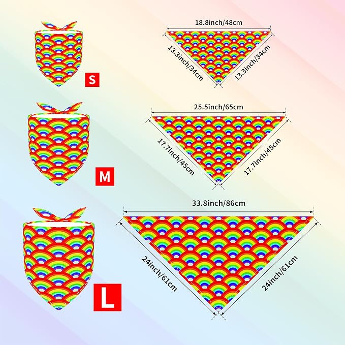 30 Pack Rainbow Dog Bandanas Bulk - Image 2