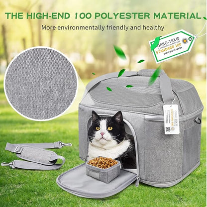 Large Cat Carrier for 2 Cats, Soft Side Pet Carrier for Cats Small Dog - Image 5