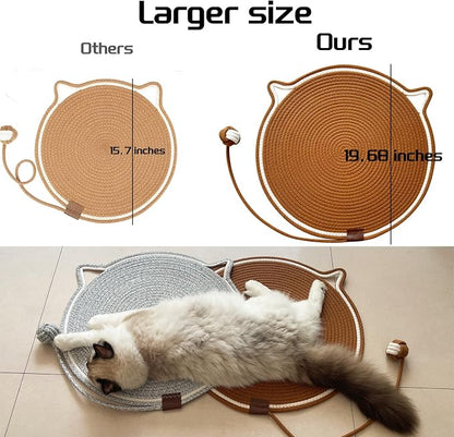 Cat Scratching Mat Natural Cotton Rope Cat Scratching Pad, Large Size Scratcher - Image 2