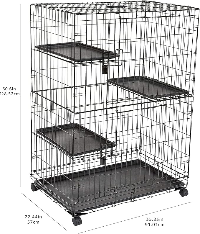 Amazon Basics Large 3-Tier Cat Cage Playpen - Image 4