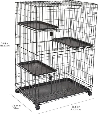 Amazon Basics Large 3-Tier Cat Cage Playpen - Image 4