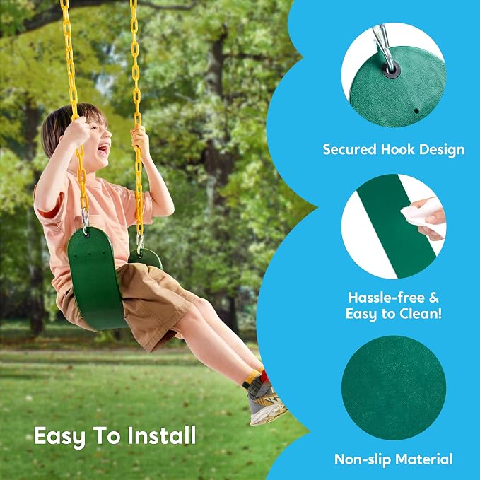TURFEE 3 Pack Assorted Swing Set, Including 1 Gym Rings Trapeze Bar and 2 Pcs - Image 4