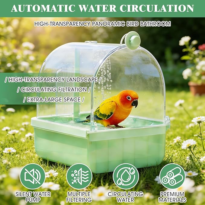 Pacify Automatic Bird Bath for Cage, Hanging Bird Shower - Image 3