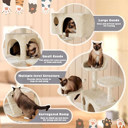 Yaheetech 54in Cat Tree Tower Condo Furniture Scratch Post - Image 5