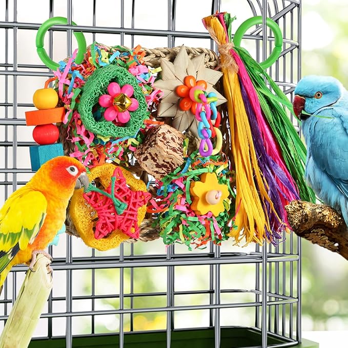Bird Toys, Parakeet Toys Bird Foraging Toys Grass Mat Climbing Wall - Image 4