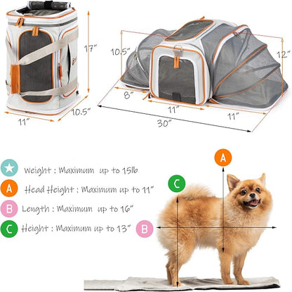 Airline Approved Pet Carrier Backpack Under seat, Soft Unique Dog Purse Travel - Image 2