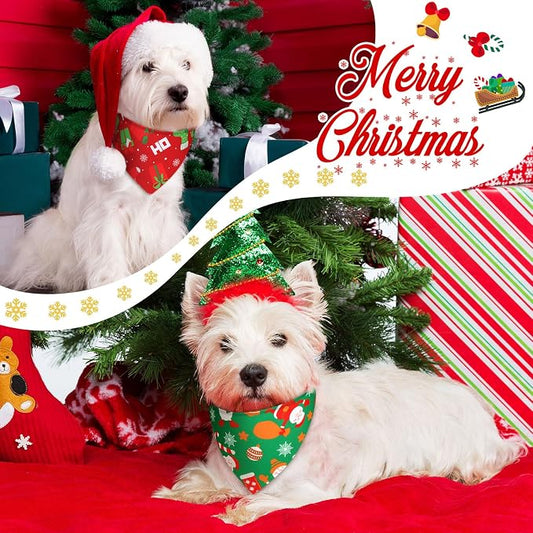 Abbylike 50 Pieces Christmas Dog Bandanas Bulk Xmas Bandanas - Image 2