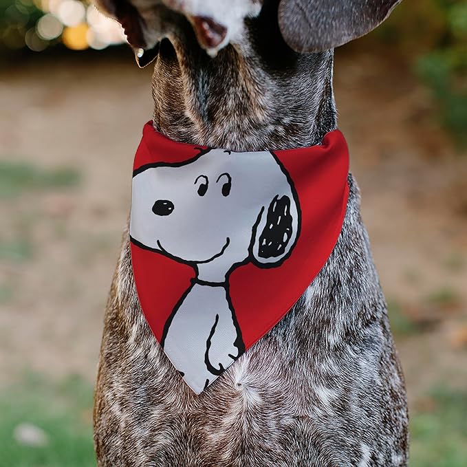 Peanuts Pet Bandana Snoopy Smiling Face Pose Red Slip On Collar Bandana Only - Image 4