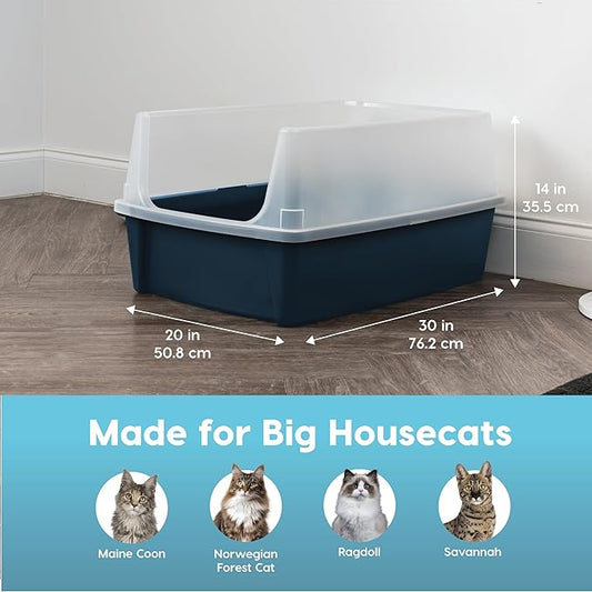 IRIS USA XX-Large Cat Litter Box, Open Top Extra Large Litter Box - Image 2