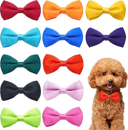 PET SHOW 12 Colors Plain Small Dogs Collar Embellishment Attachment Bow Ties by PETSHOW