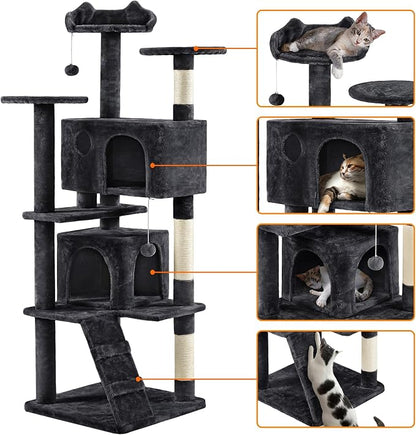 Yaheetech Multi-Level Cat Tree for Large Cats, - Image 3