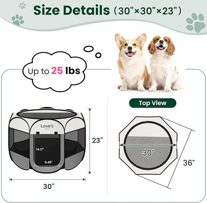 Love's cabin Pet Puppy Dog Playpen, Medium Dog Tent Crates Cage Indoor/Outdoor - Image 3