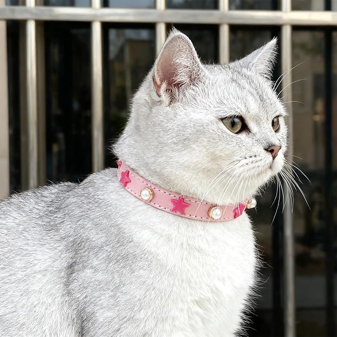 EXPAWLORER Leather Cat Collar for Girl Boy- Adjustable Pet Collar - Image 7