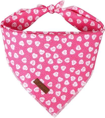 Valentine Dog Bandana, Cotton Pet Kerchief by UPURARAPUP