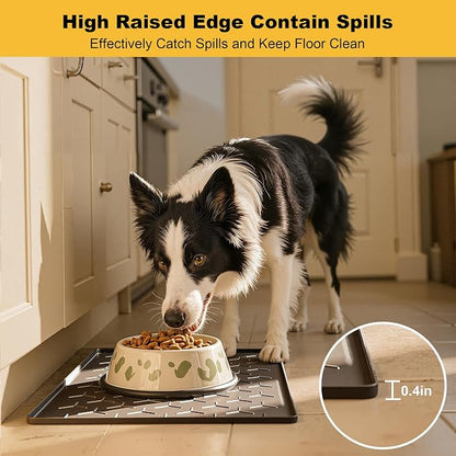Pieviev 24''x16'' Dog Cat Food Bowl Mat, Silicone Waterproof Food Grade Pet - Image 2