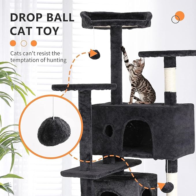 Bigacc 54in Cat Tree Tower, Cat Condo - Image 3