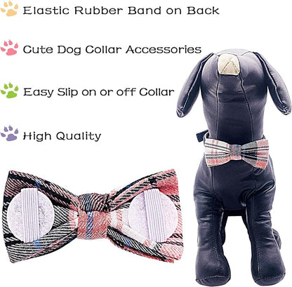 PET SHOW 8pcs Plaid Small Dogs Collar Bow Ties Puppies Cats Collar Charms - Image 2