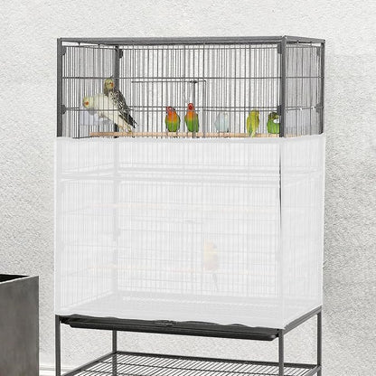 2 PCS Bird Cage Seed Catcher Airy Gauze Bird Cage Cover White Birds Cages Net - Image 3