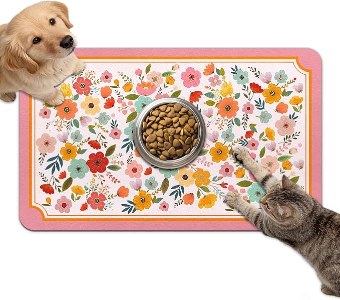Dog Food Mat for Bowls, Absorbent Quick Dry Dog Cat Mats for Food and Water by Unknown