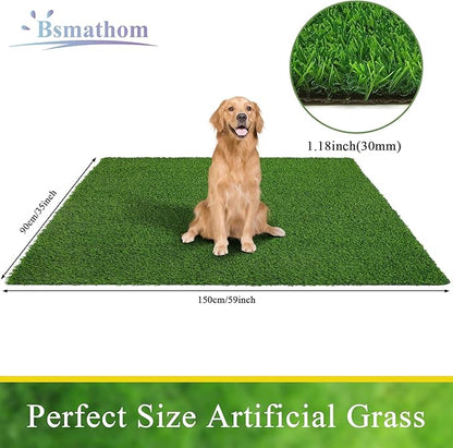 Bsmathom Artificial Grass Rug Indoor Outdoor Rug, 3x5Ft Dog Grass Mat - Image 6