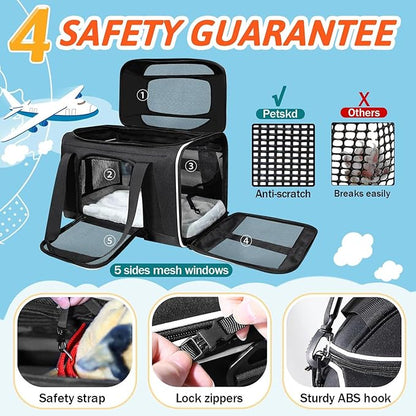Petskd Top-Expandable Pet Carrier 17x11x9.5 Inches Alaska Airline Approved - Image 5