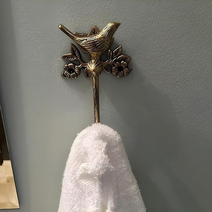 STYLENT Decor Solid Brass Bird Antique Towel Hook Bathroom Accessories Retro by Stylentdecor