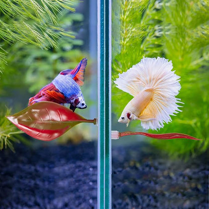 WILLBOND 2 Pcs Red Silicone Betta Fish Bed Leaf Hammock Betta Fish Tank - Image 5