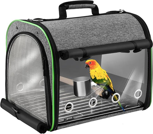 Suertree Bird Carrier Bag Bird Travel Cage Indestructible Stainless Steel Mesh by Suertree