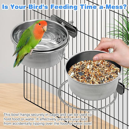 Tfwadmx Bird Feeding Dish Cups Parrot Food Bowl Clamp Holder Coop Cup - Image 4