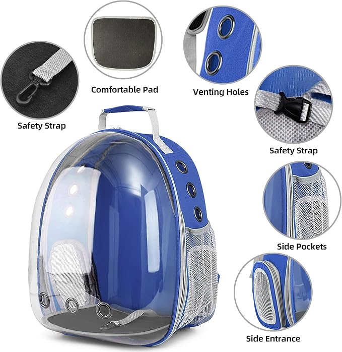Pet Backpack Carrier, Bubble Backpack Cat Carrier, Pets and Small Dogs - Image 4