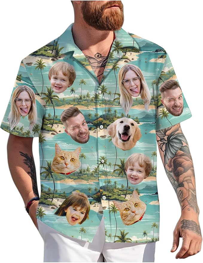 Custom Hawaiian Shirt with Face Photo Picture by GLOXO