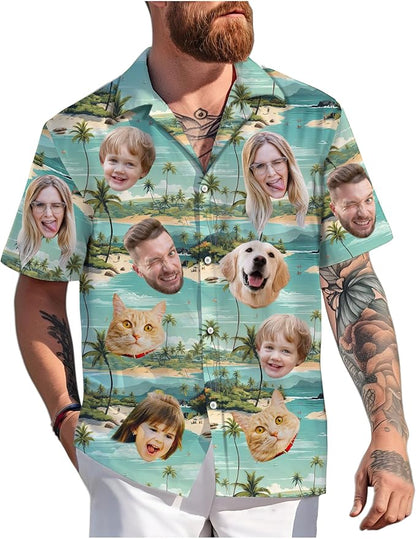 Custom Hawaiian Shirt with Face Photo Picture by GLOXO