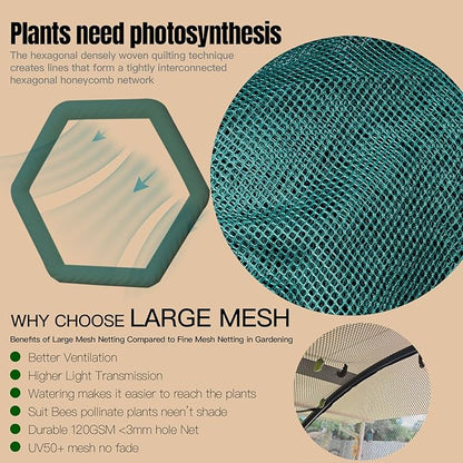 Poray Large Tunnel 8.2'x4' Plant Netting Cover, 6FT Tall Crop Cage Tomato - Image 6