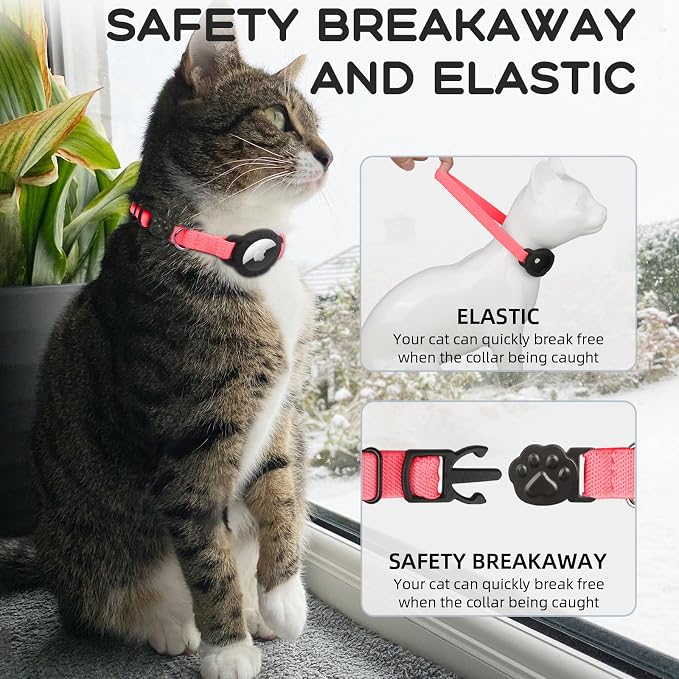 AirTag Cat Collars, Stretchy Collar - Image 2