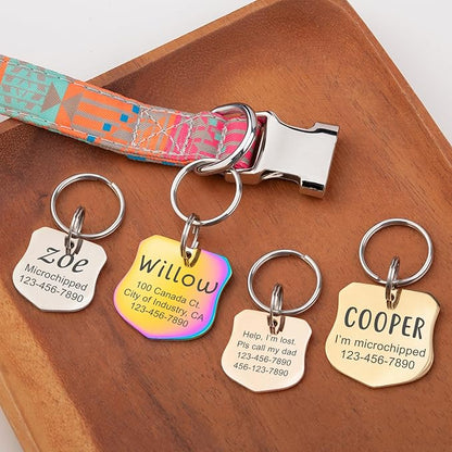 Anavia Personalized Pet ID Tags, Stainless Steel Glossy Laser Engraved Dog Cat - Image 3