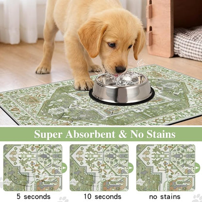 famibay Dog Food Mat, Absorbent Cat Dog Mats - Image 2