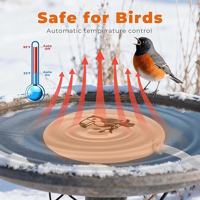 Bird Bath Heater | Pond De-icer, Safety Thermostatically Controlled - Image 4