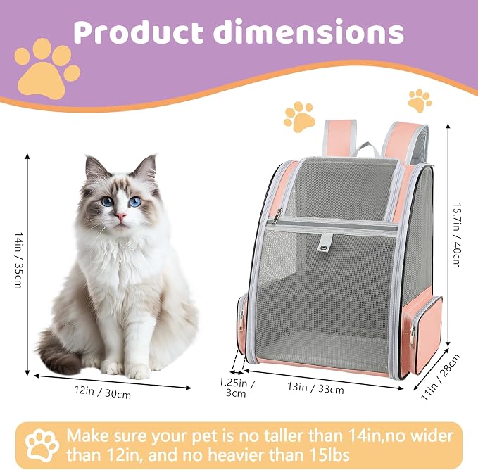 Cat Backpack Carrier Large Pet Backpack - Image 2