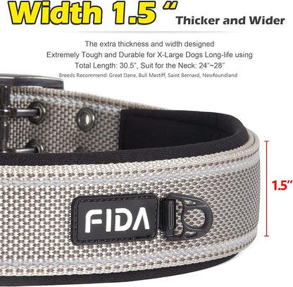 Fida Heavy Duty Dog Collar 1.5” Width, Ultra Soft Neoprene Padded, Adjustable - Image 2