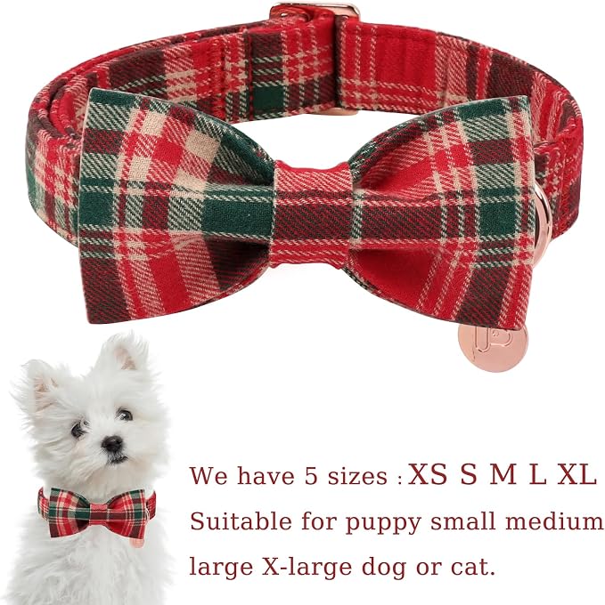 Christmas Plaid Dog Collar - Image 2