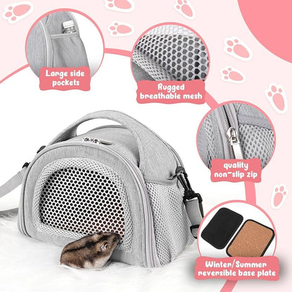 YUDODO Hamster Carrier Guinea Pig Carrier Bag Small Animal Sugar Glider Pouch - Image 3